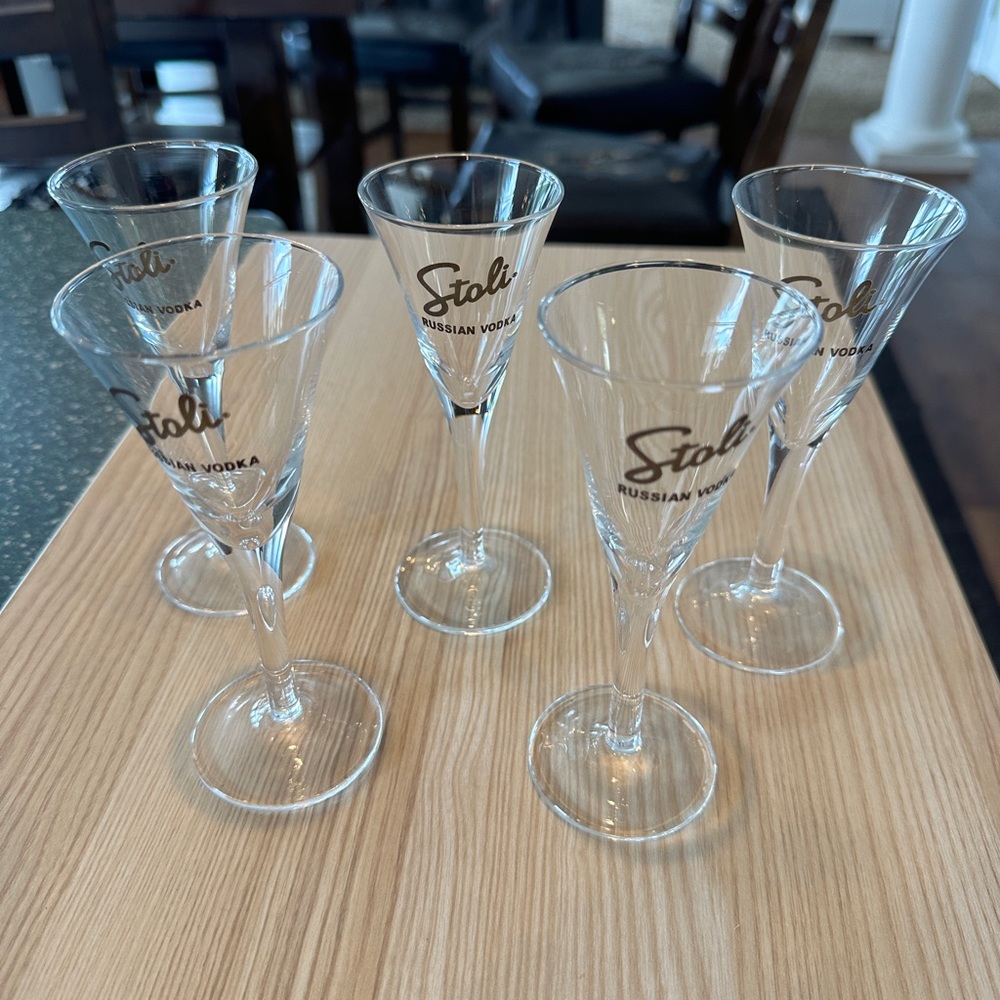 Stoli Russian Vodka Shot Glasses Vintage